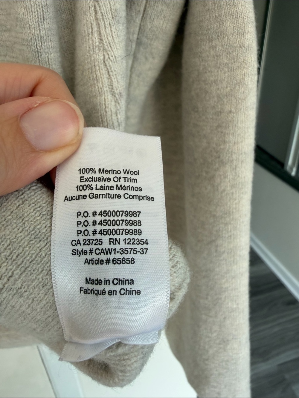 Babaton ($128) 100% Merino Wool Sweater Cream Beige Size L (Fits S/M) AS IS - Picture 9 of 9
